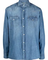 Brunello Cucinelli Jeanshemd mit Knöpfen Blau