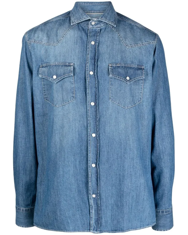 Brunello Cucinelli Jeanshemd mit Knöpfen - Blau Blau