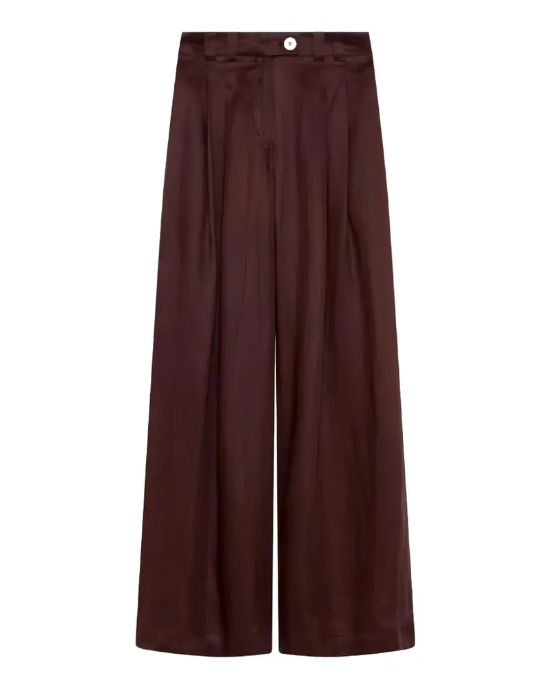 MARELLA slub-texture pleated trousers - Braun Braun
