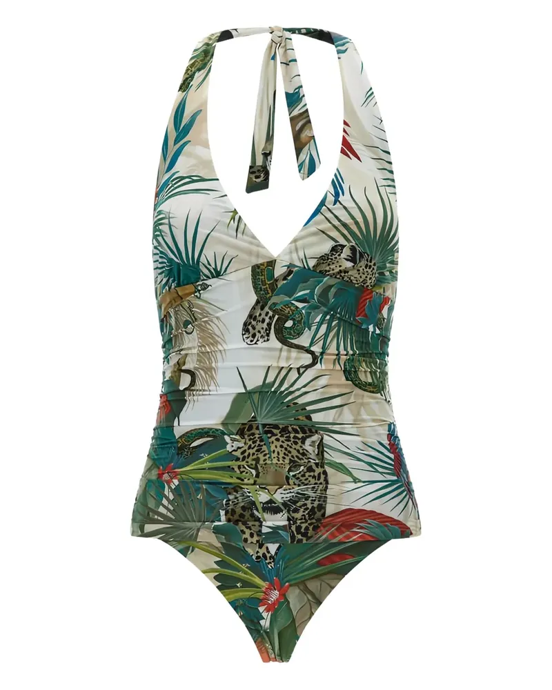 Roberto Cavalli Badeanzug mit Tier-Print - Grün Grün