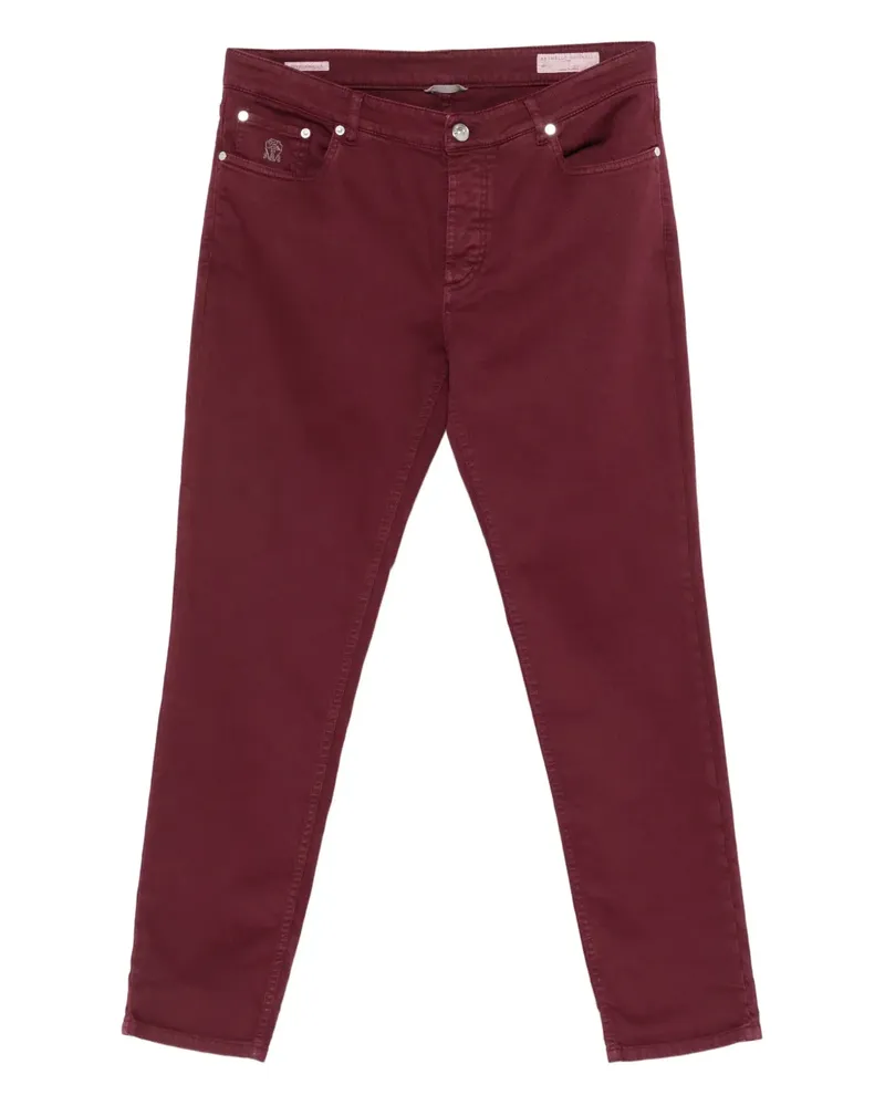 Brunello Cucinelli Jeans mit Logo-Stickerei - Rot Rot