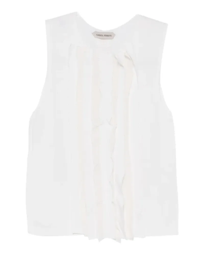 Alberta Ferretti Top mit Rüschen - Weiß Weiß
