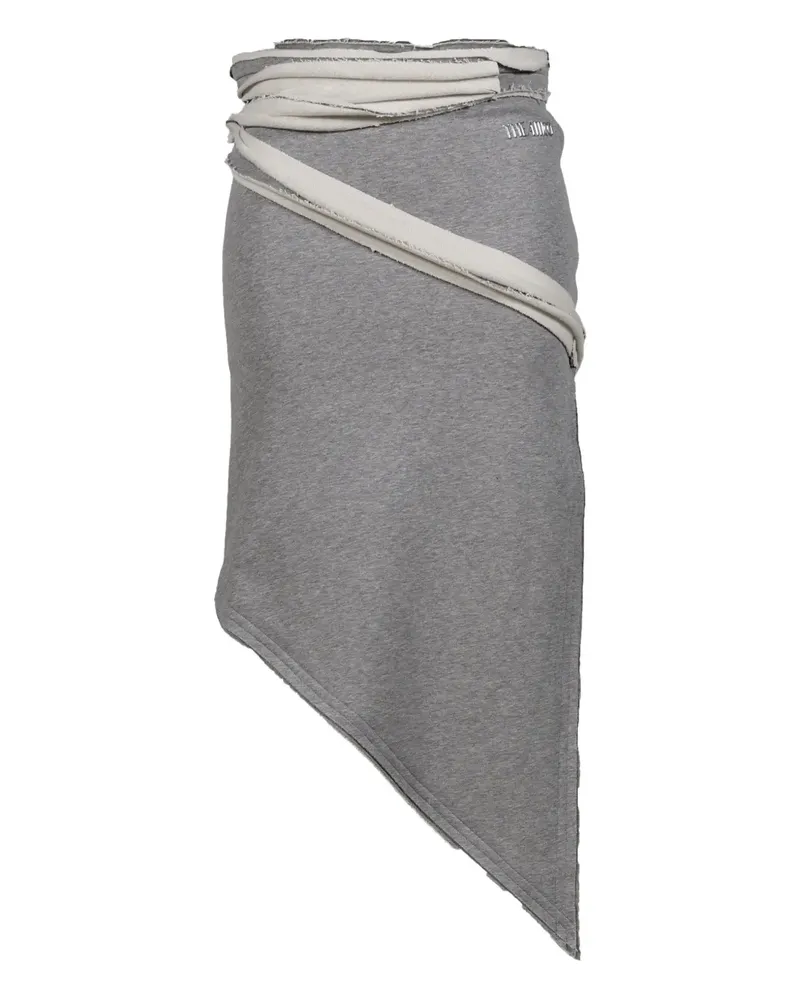 ATTICO Asymmetrischer Midirock mit ausgefransten Kanten - Grau Grau