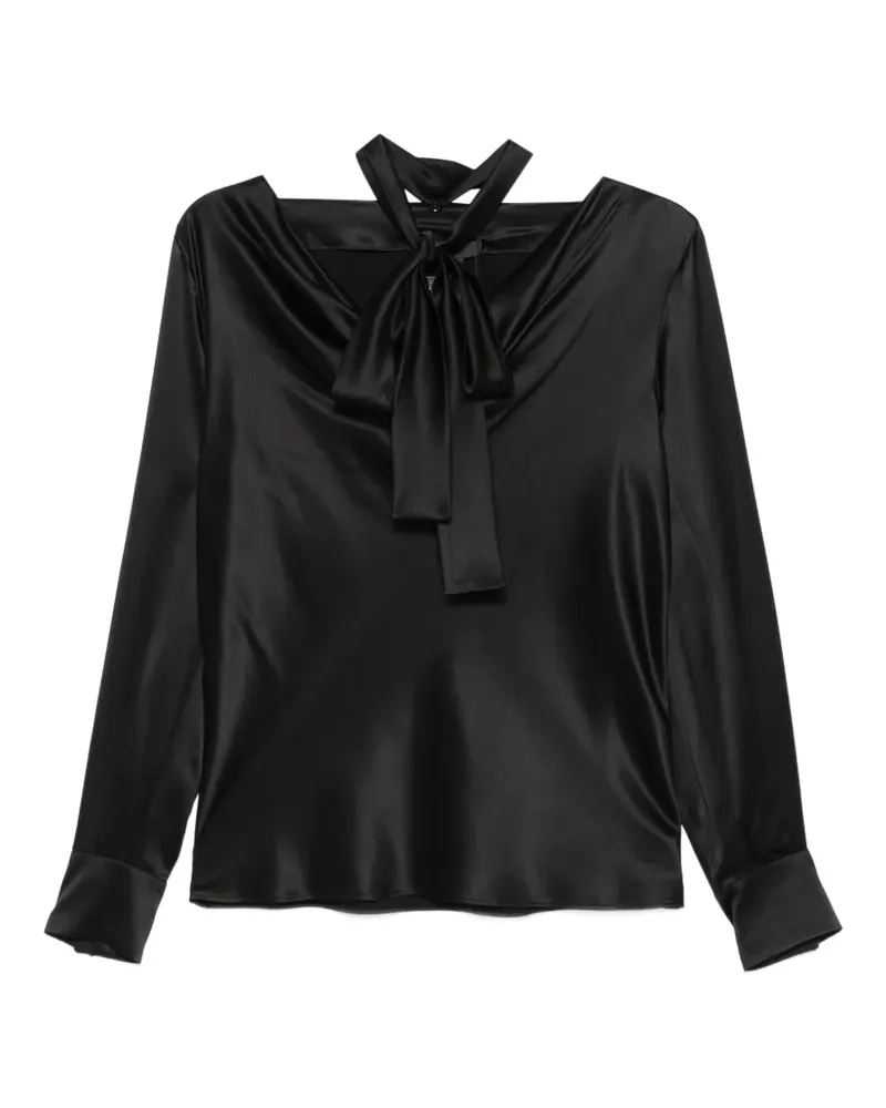 Max Mara Drapierte Bluse - Schwarz Schwarz
