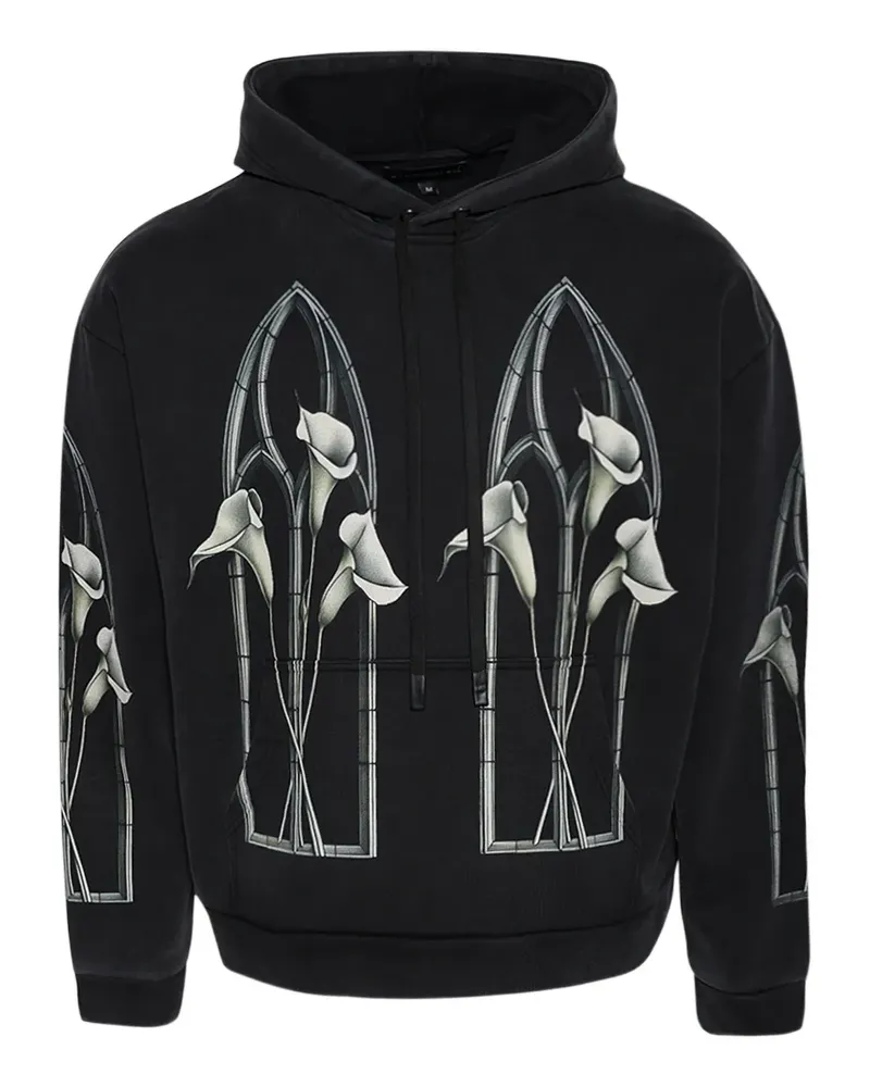 WHO DECIDES WAR Hoodie mit Blumen-Print - Schwarz Schwarz