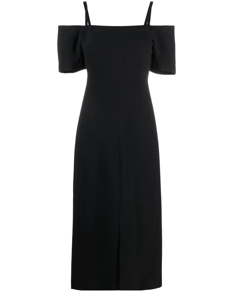 Victoria Beckham Schulterfreies Midikleid - Schwarz Schwarz