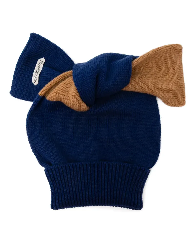 J.W.Anderson Beanie mit Knoten - Blau Blau