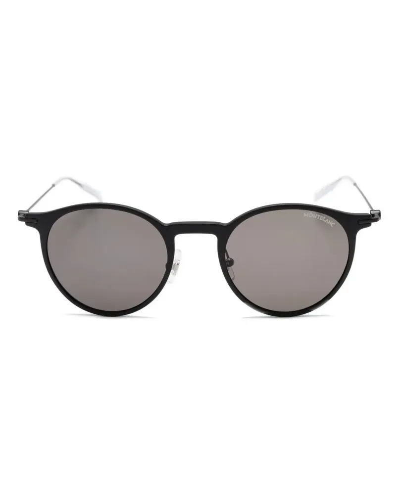 Montblanc Sonnenbrille mit rundem Gestell - Schwarz Schwarz