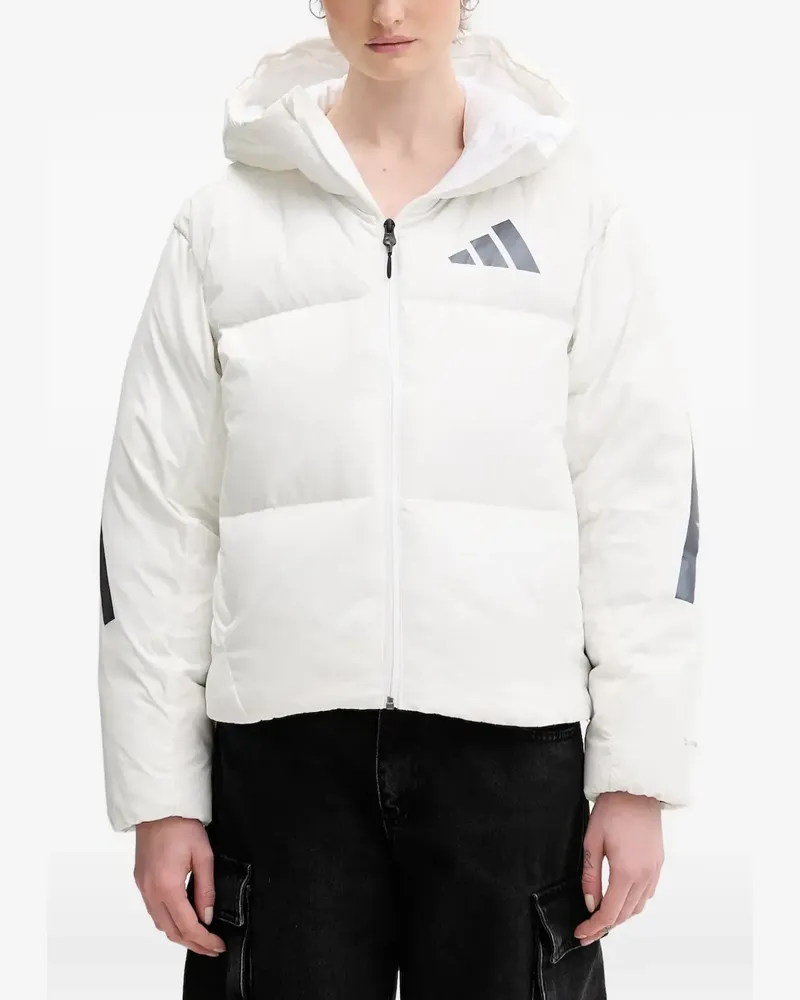 adidas hooded puffer jacket - Weiß Weiß