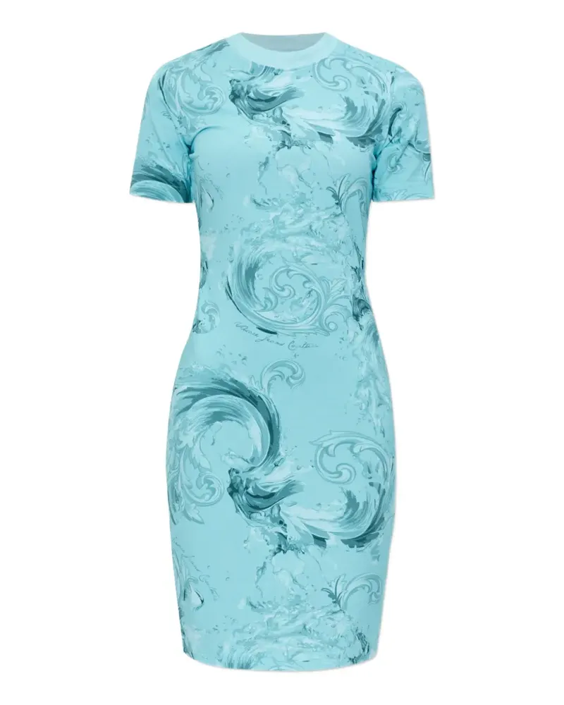 Versace Jeans Barocco-print mini dress - Blau Blau