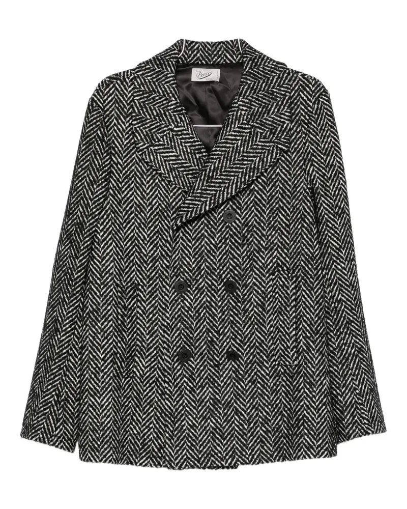 PENCE herringbone-pattern coat - Schwarz Schwarz