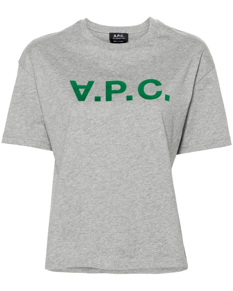 A.P.C. Ana T-Shirt mit Logo-Print Grau