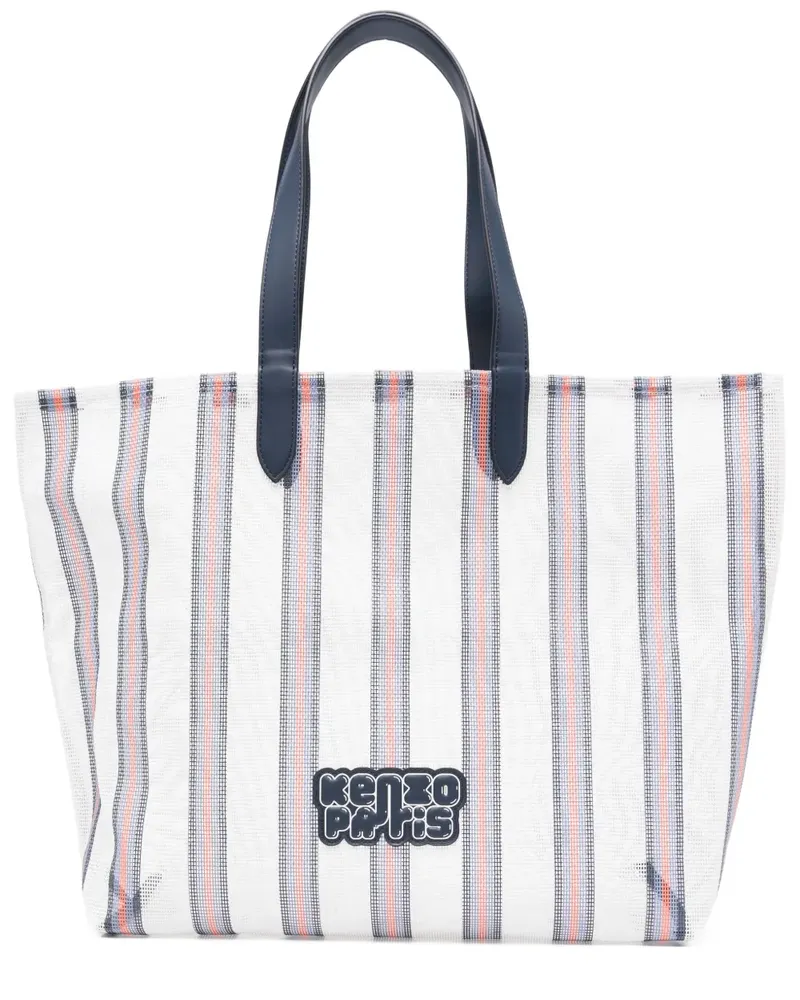 Kenzo Großer Coast Lines Tote Bag - Weiß Weiß