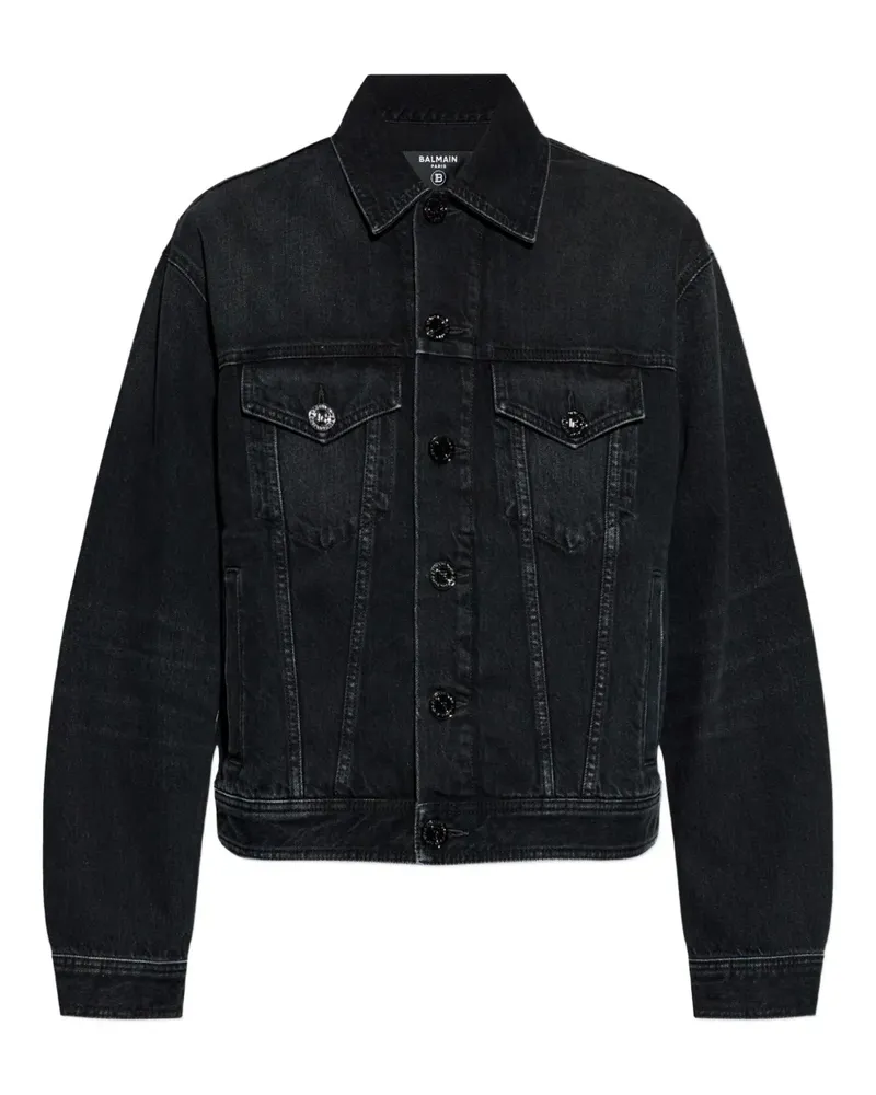 Balmain button-up denim jacket - Schwarz Schwarz