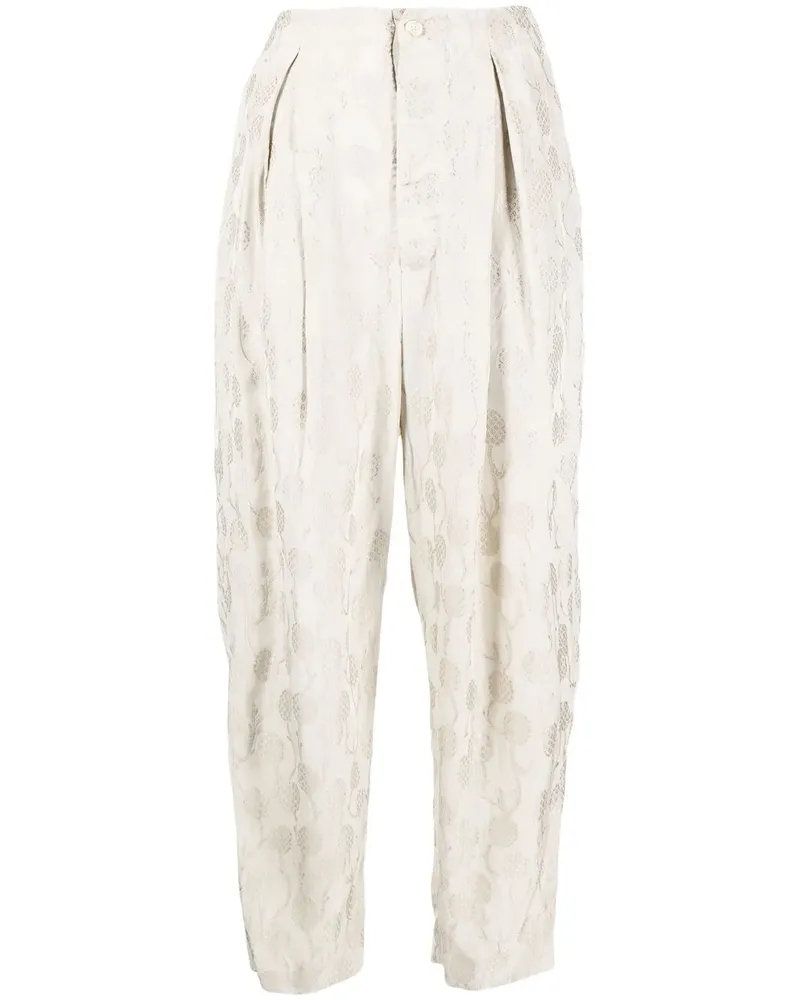 Uma Wang Tapered-Hose mit Blumen-Print - Grau Grau