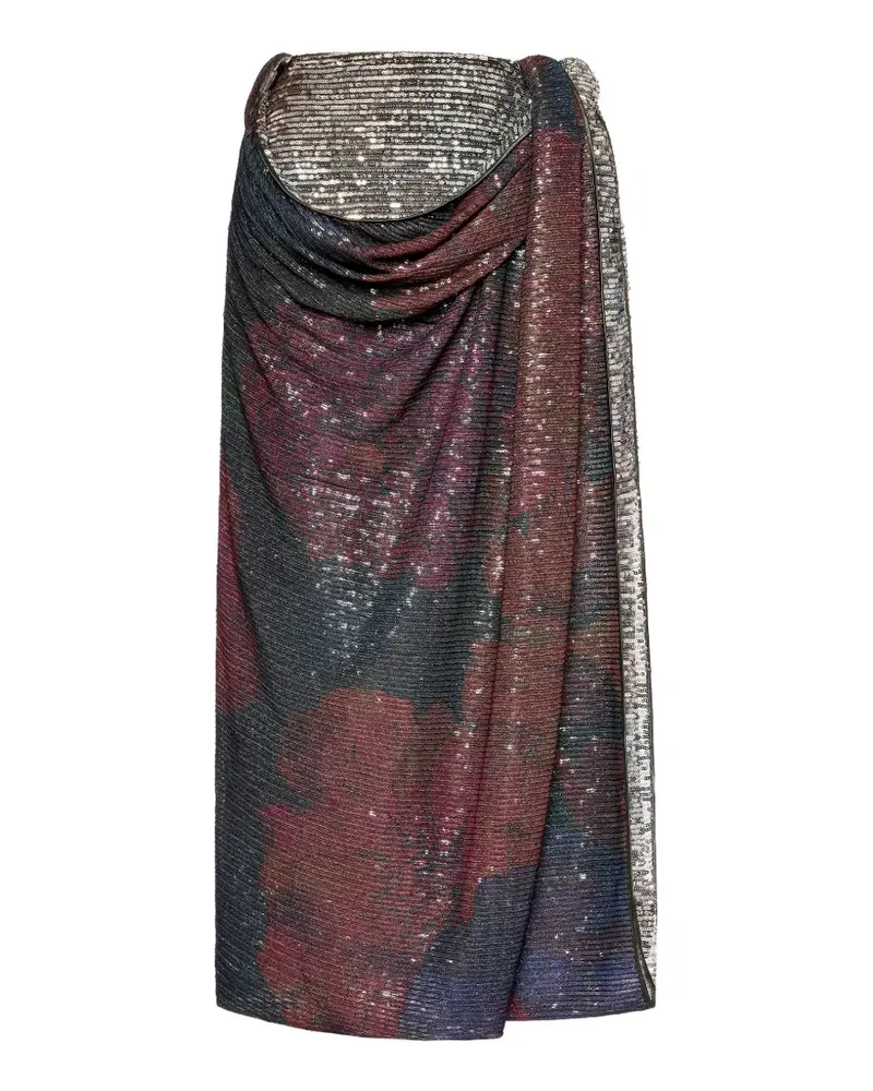 Maison Margiela sequin-embellished draped midi skirt - Schwarz Schwarz