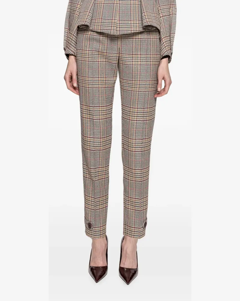 NISSA checked tailored tapered pants - Nude Nude