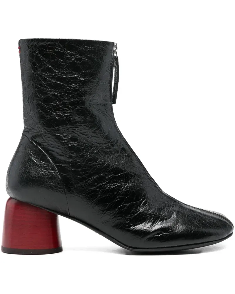 HALMANERA Stiefeletten mit Design-Absatz 50mm - Schwarz Schwarz