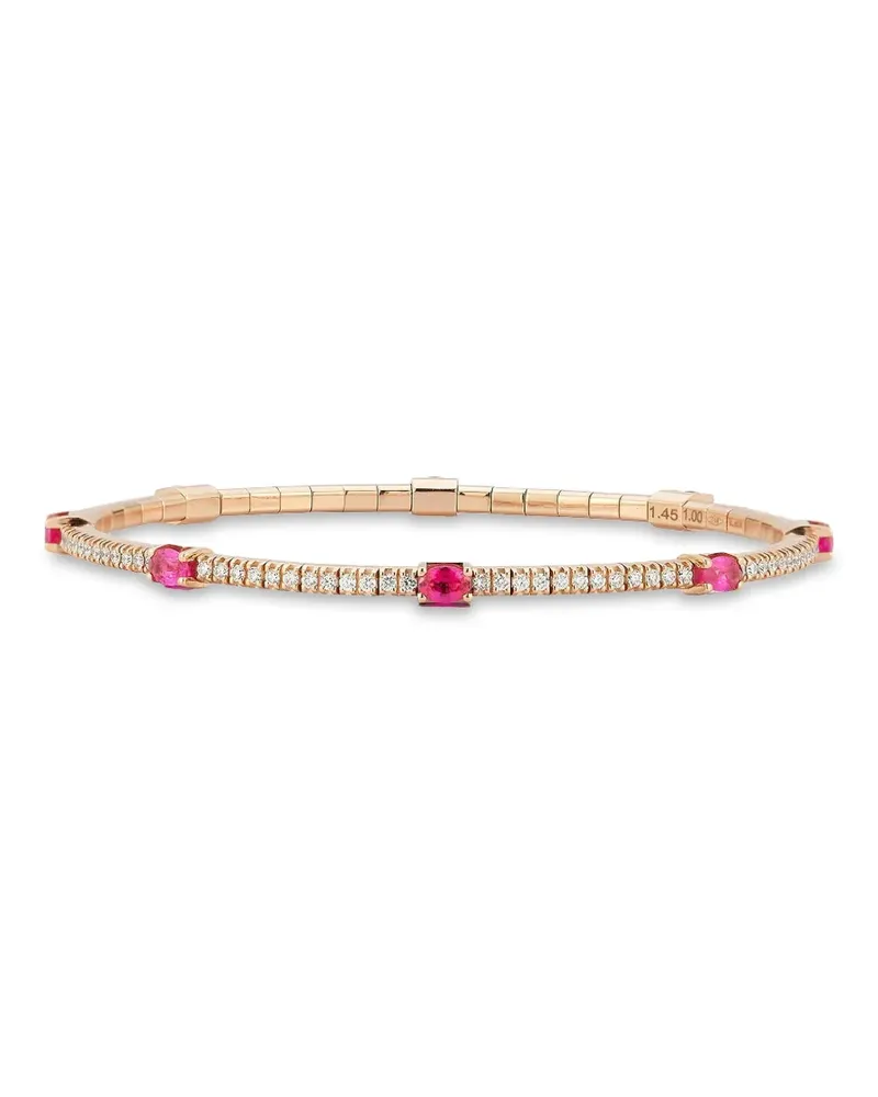 Roberto Demeglio diamond ruby stretch bracelet - Rosa Rosa