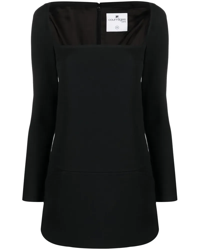 Courrèges Minikleid mit eckigem Ausschnitt - Schwarz Schwarz