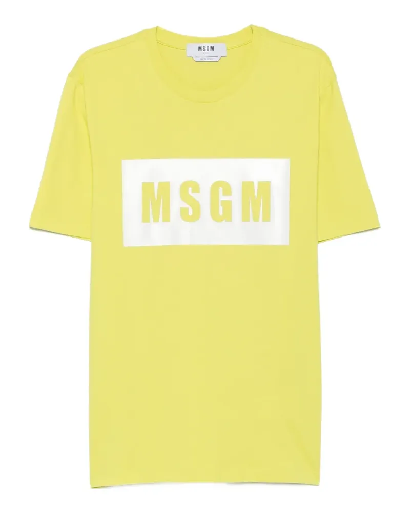 MSGM logo-print T-shirt - Gelb Gelb