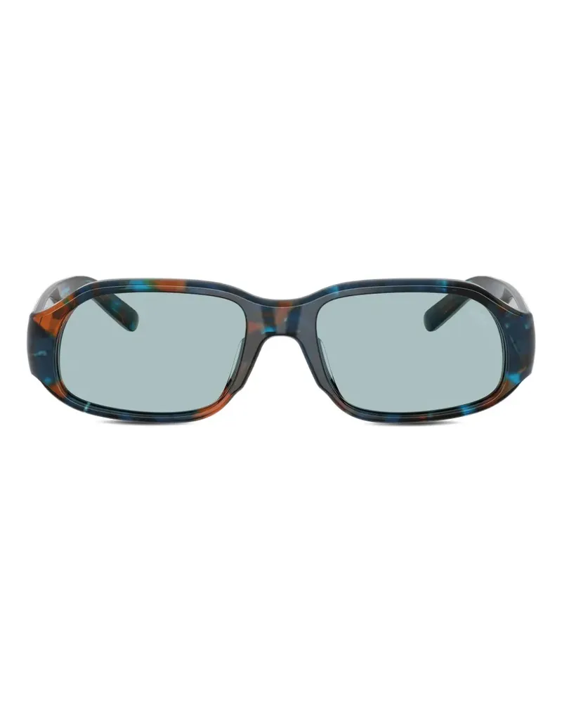 Diesel tortoiseshell-effect rectangle-frame sunglasses - Blau Blau