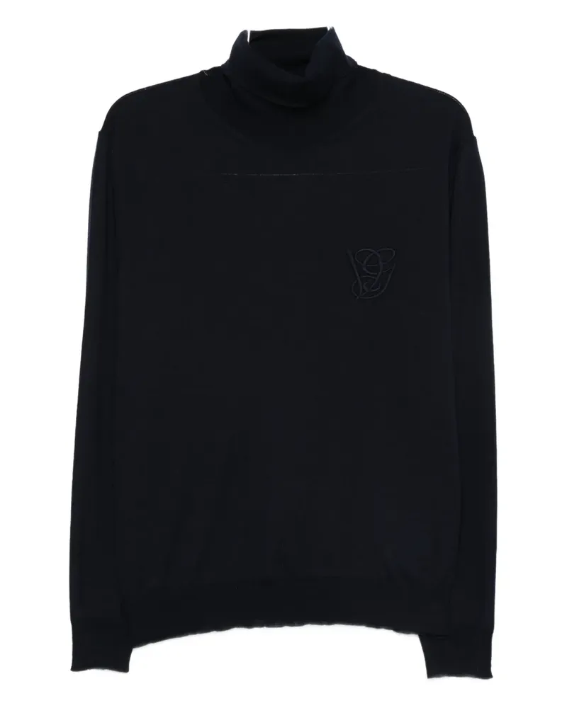 Valentino Garavani Rollkragenpullover mit Logo-Stickerei - Blau Blau