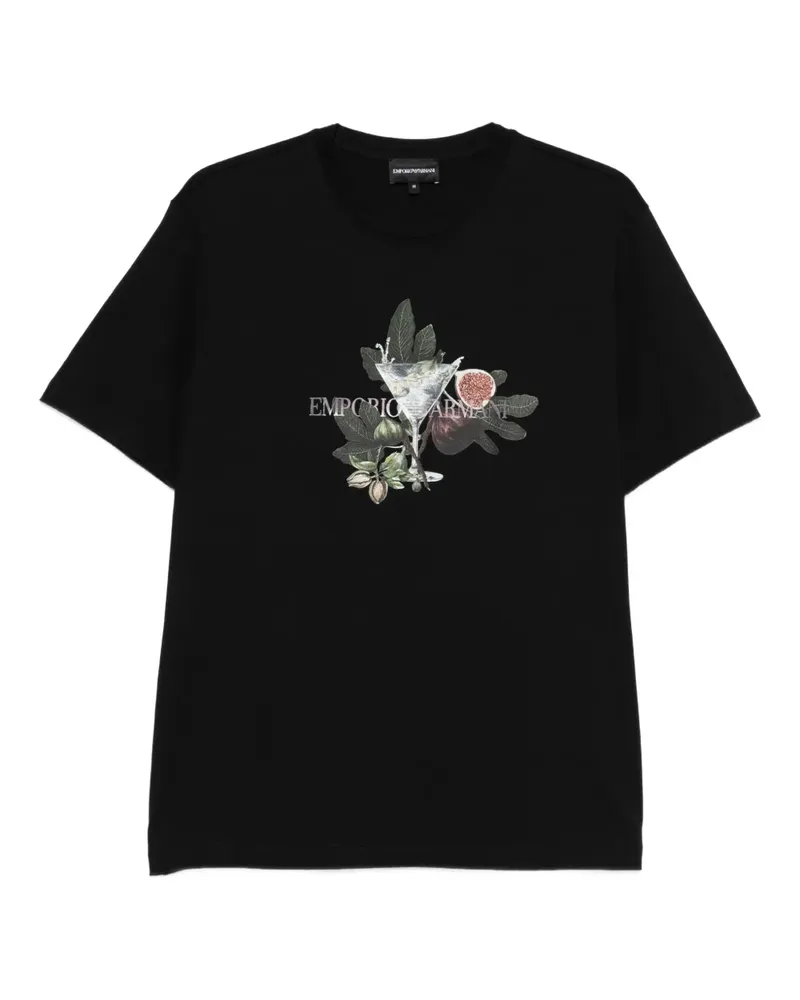 Emporio Armani T-Shirt mit grafischem Print - Schwarz Schwarz