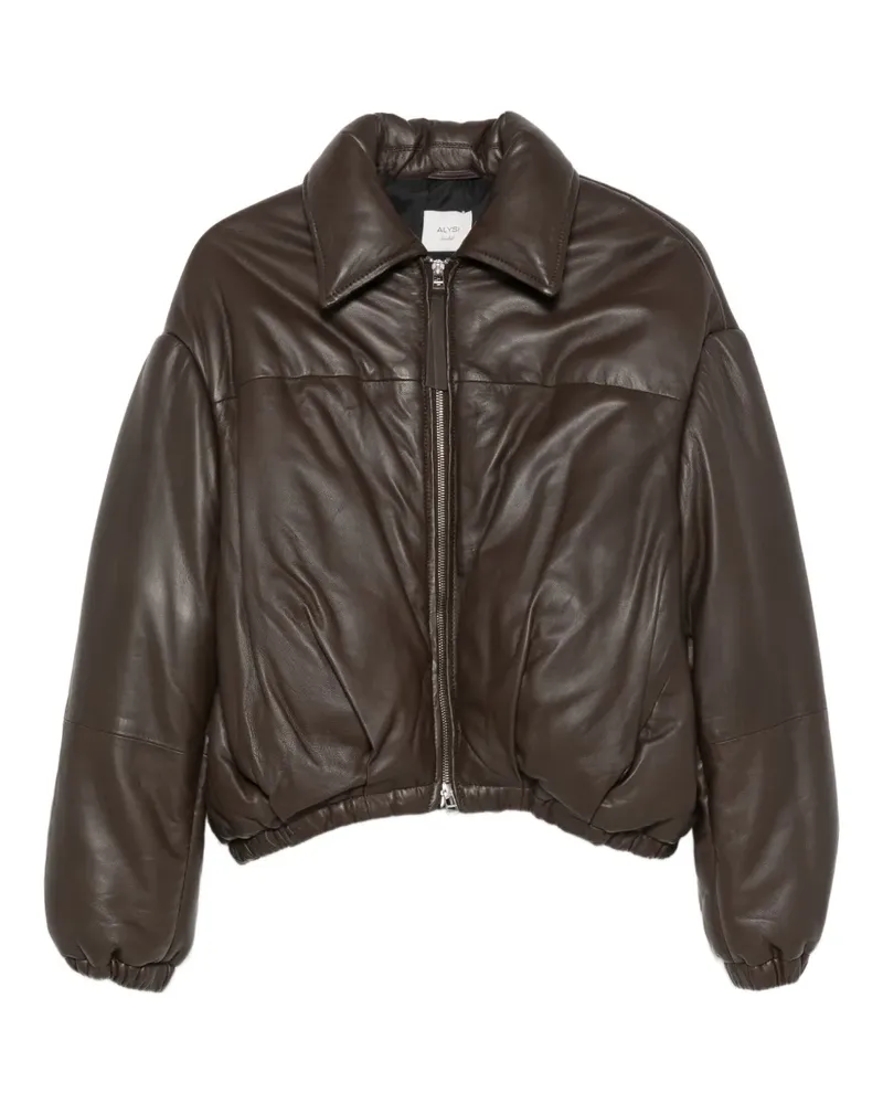 ALYSI Gesteppte Lederjacke - Braun Braun
