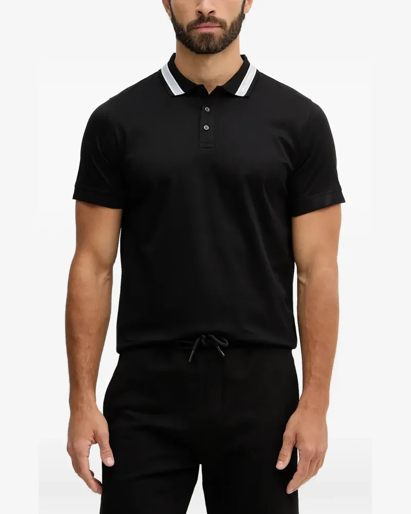 Karl Lagerfeld logo-collar polo shirt - Schwarz Schwarz
