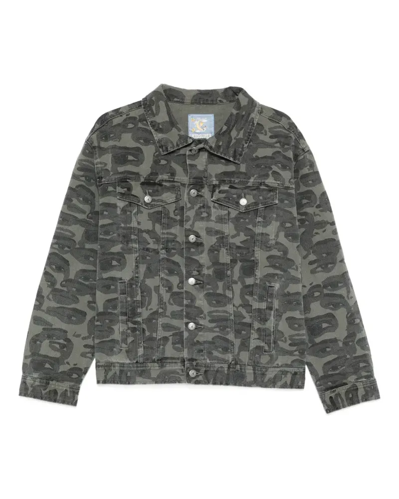 KidSuper buttoned camouflage jacket - Grau Grau