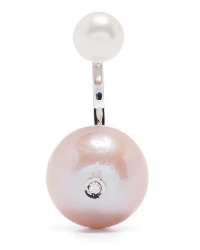 Delfina Delettrez 18kt white gold pink pearl and diamond earring - Silber Silber