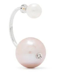 Delfina Delettrez 18kt white gold pink pearl and diamond earring Silber