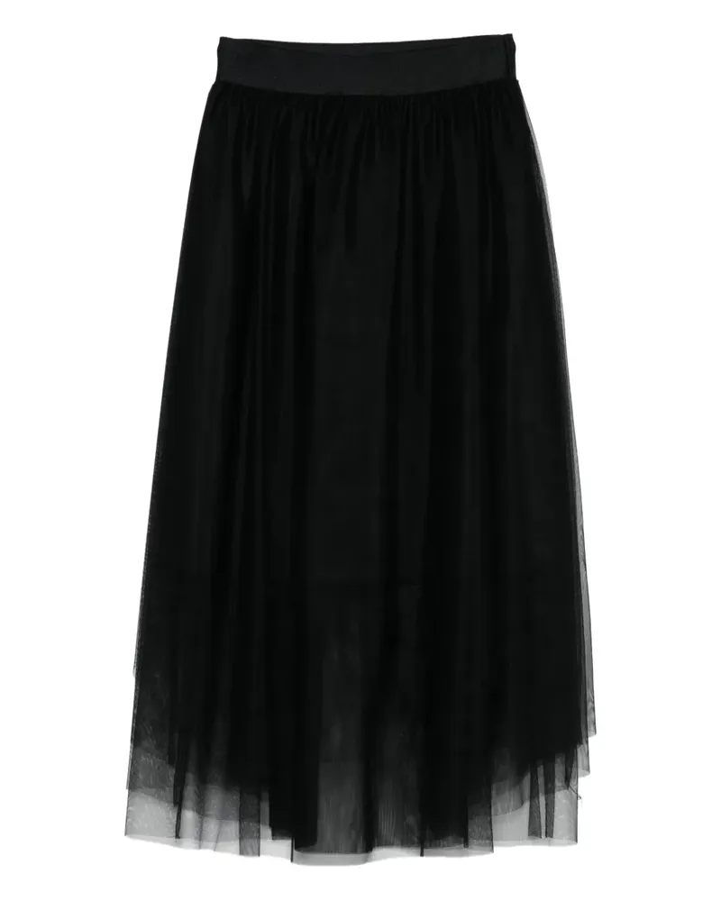 Peserico Tüllrock im Layering-Look - Schwarz Schwarz