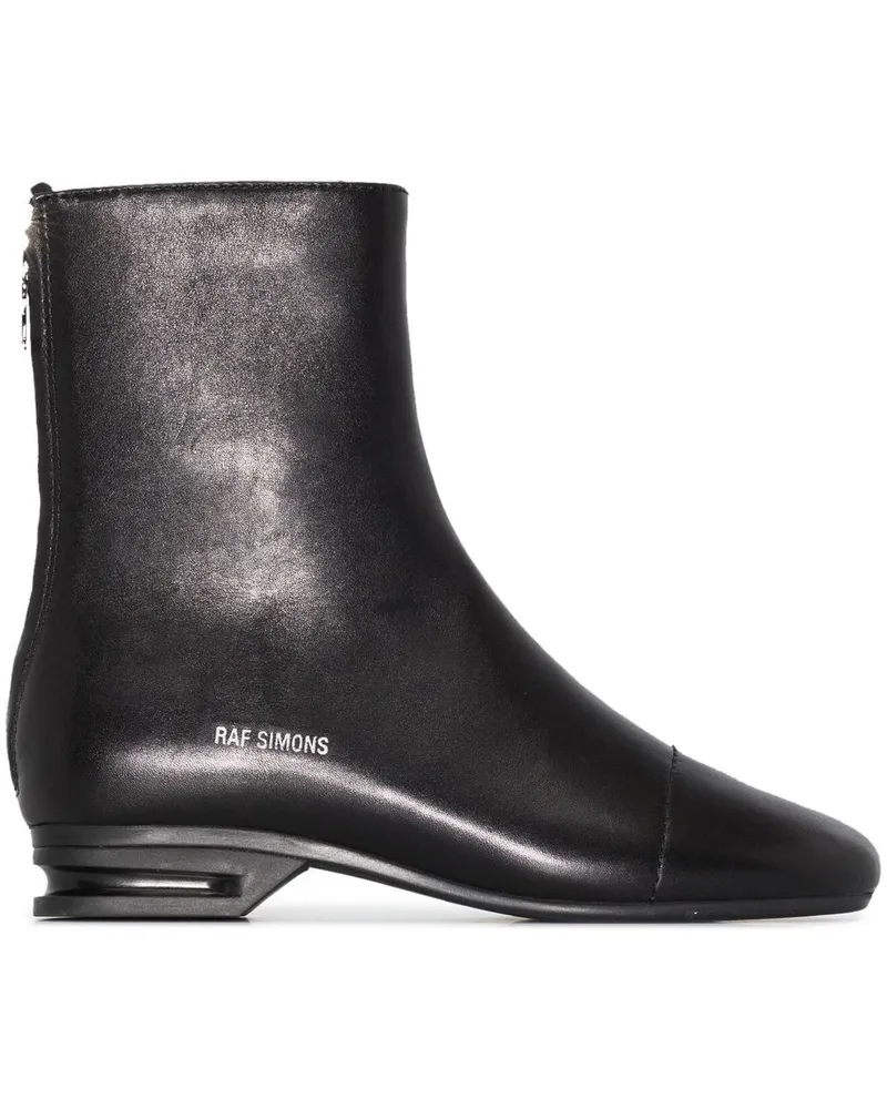 Raf Simons Stiefeletten mit runder Kappe Schwarz