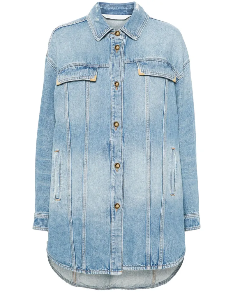 Palm Angels Ausgeblichene Jeansjacke - Blau Blau