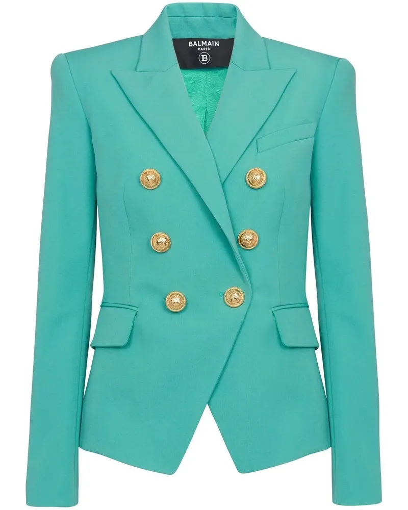 Balmain Doppelreihiger Blazer mit steigendem Revers - Blau Blau