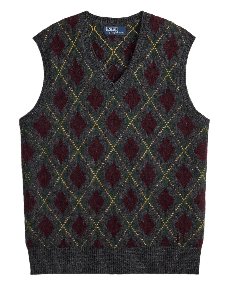Ralph Lauren Weste mit Argyle-Muster - Grau Grau