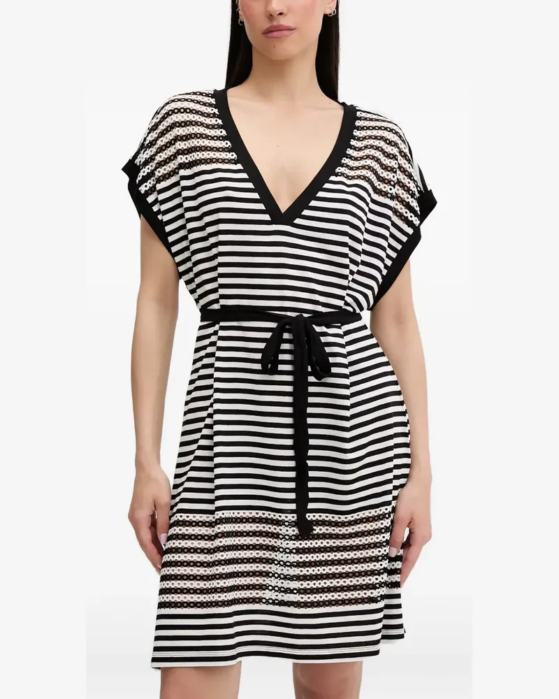 Liu Jo striped belted mini dress - Weiß Weiß