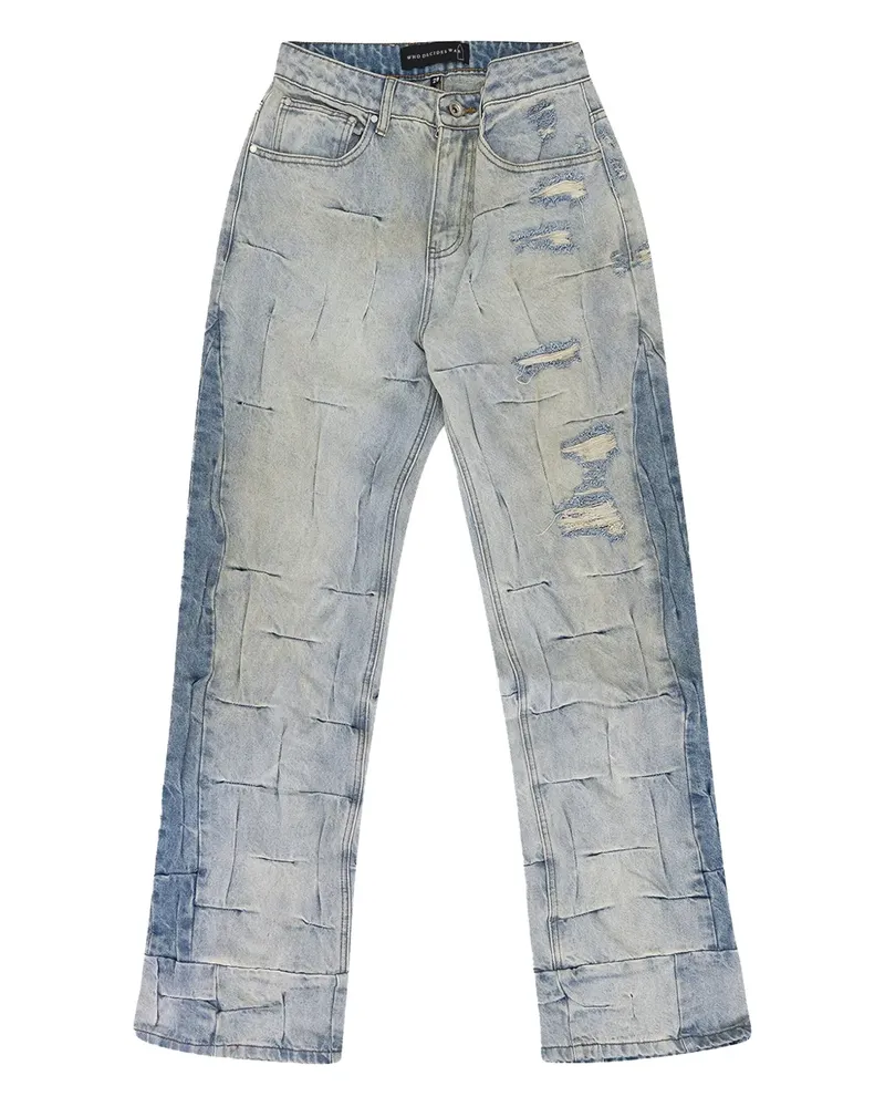 WHO DECIDES WAR Geraffte Straight-Fit-Jeans - Blau Blau