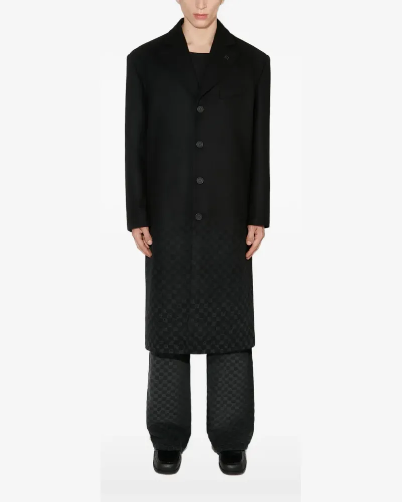 MISBHV logo-detail single-breasted coat - Schwarz Schwarz