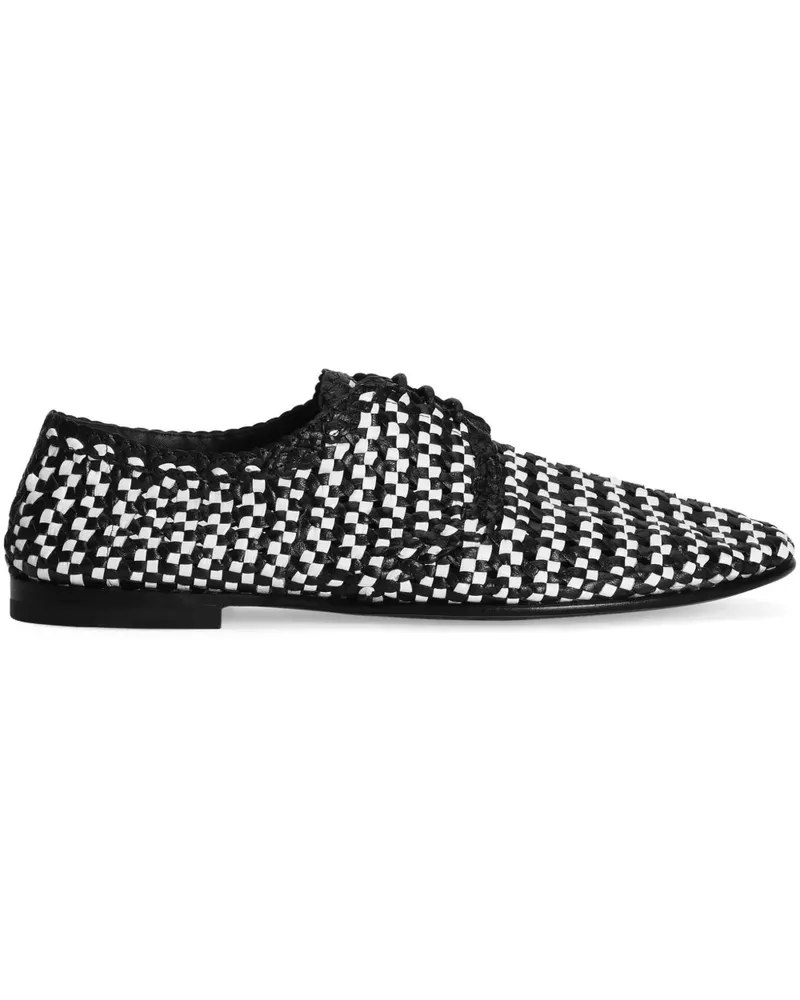 Dolce & Gabbana Derby-Schuhe aus gewebtem Raffiabast - Schwarz Schwarz