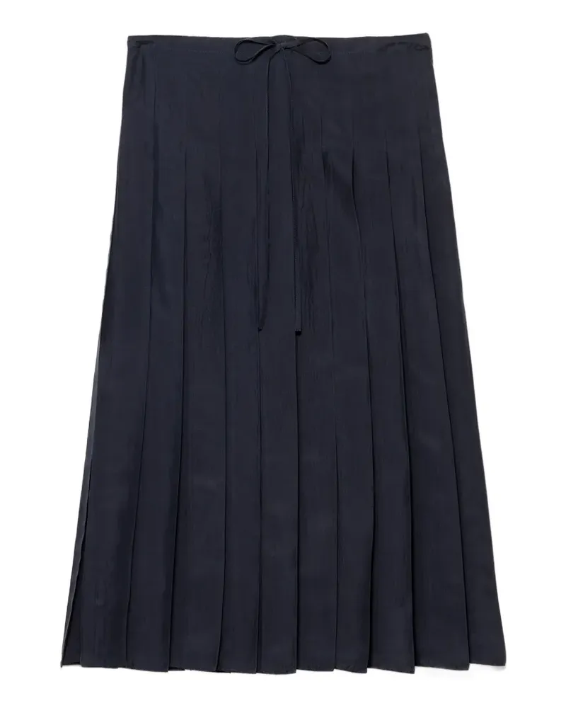 Prada pleated silk midi-skirt - Blau Blau