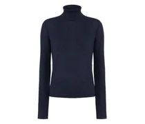 Rollkragenpullover mit Zickzackmuster - Blau