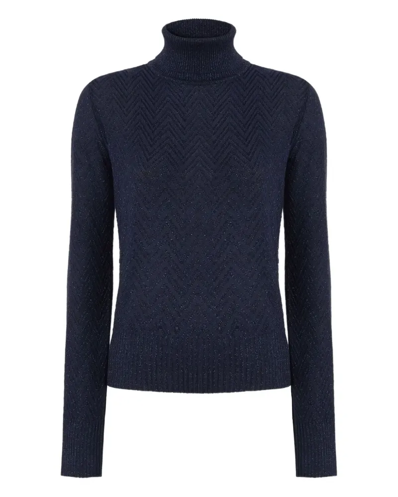 Missoni Rollkragenpullover mit Zickzackmuster - Blau Blau