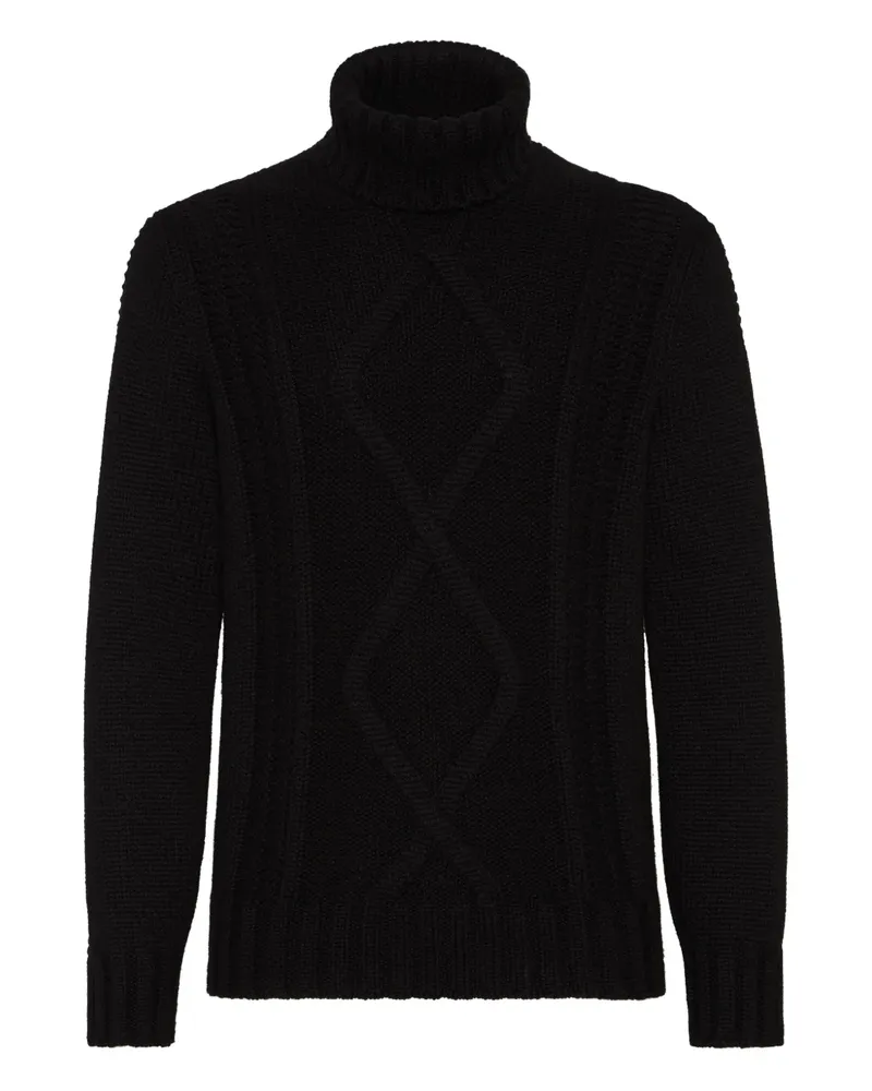 Brunello Cucinelli Rollkragenpullover aus Kaschmir - Schwarz Schwarz