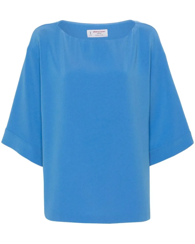 Alberto Biani Bluse mit U-Boot-Ausschnitt - Blau Blau