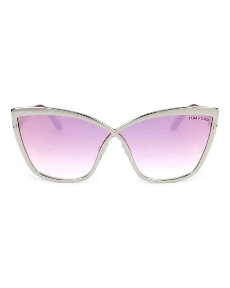 Tom Ford Cat-Eye-Sonnenbrille - Silber Silber