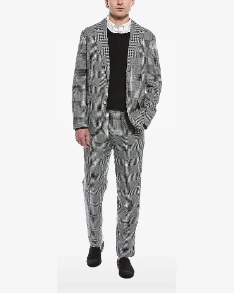 Brunello Cucinelli plaid checkered suit - Grau Grau
