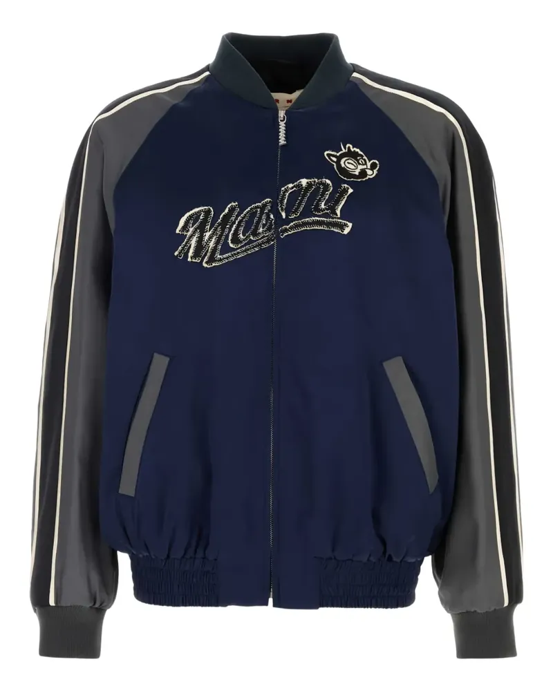 Marni satin bomber jacket - Blau Blau